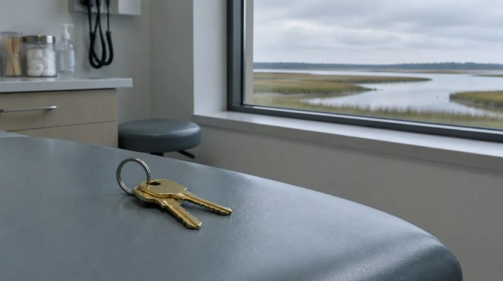 Two identical brass keys on one ring