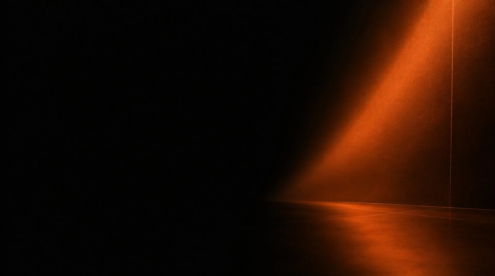 Beam of orange light falling across a dark floor, the MDside AI brand image