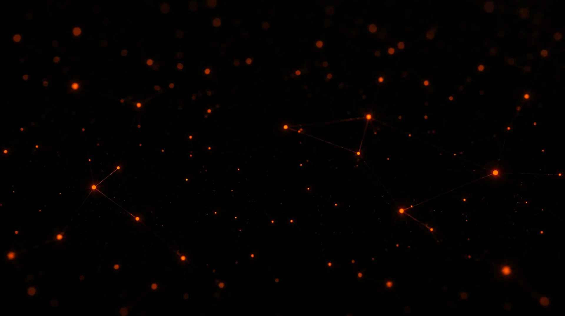 Network of connected orange points of light on a dark background, representing the licensed provider network